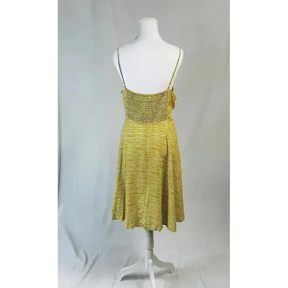 Old Navy Sz XL Mustard Striped Spaghetti Strap Dress And Cardigan Earthy Summer - Picture 4 of 9
